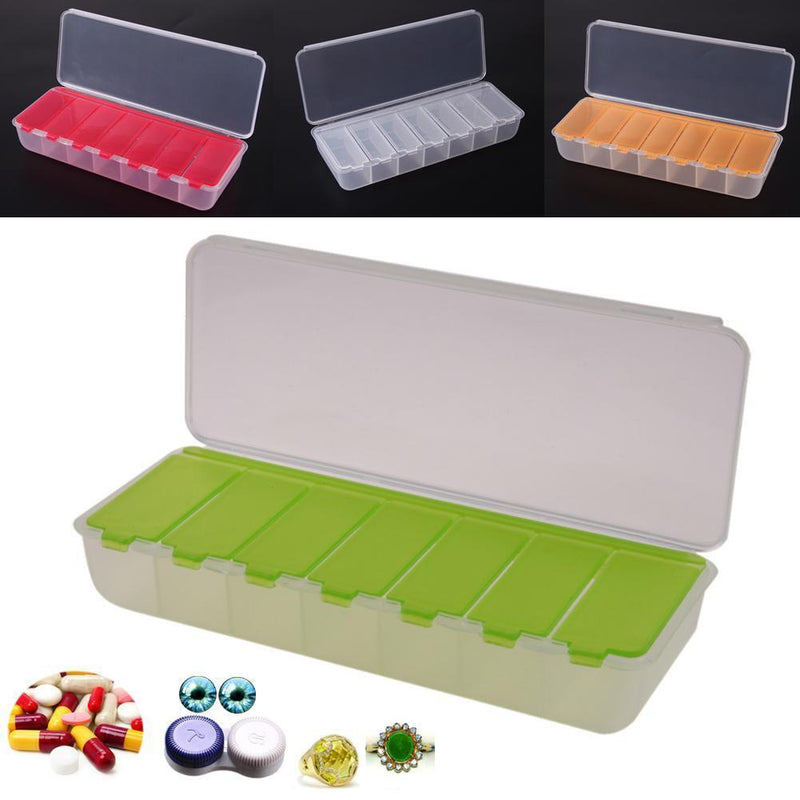 5pcs Large Travel Portable 7-Day Medicine Box Tablet Container(Orange?
