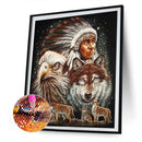 Indians Animal Full Round Drill Mosaic Diamond Painting Rhinestone Craft Draw