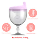 Baby Goblet No Spill Baby Sippy Cup Wine Glass for Baby Kid Party (Purple) Newly