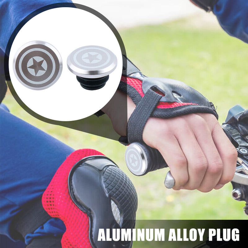 Bicycle Handlebar End Caps Aluminum End Plugs for MTB Road Folding Bike 2 Pac