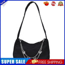 Fashion Women Pure Color Butterfly Chain Underarm Bag Hobos Handbag (Black)