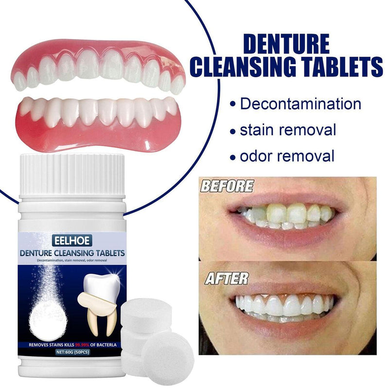 Denture Cleansing Tablets Orthodontic Retainer Mouth Guard Brace Sterilizing`
