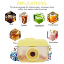 Water Bottle with Straw Camera Shape Cup Adjustable Shoulder Strap (Yellow)