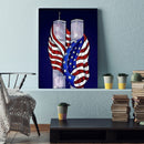5D DIY Diamond Painting Flag Twin Tower Full Drill Rhinestone Mosaic Art Picture