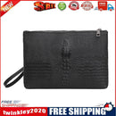 Fashion Alligator Leather Men Wallet Solid Business Purse Zipper Clutch Bag