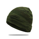 Casual Green Bonnet Hip-hop Camouflage Knitted Beanie Hat Warm Winter Cap
