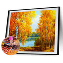 5D Diamond Painting Kit Riverside Woods Full Round Drill Rhinestone DIY Art