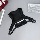 Street Shoulder Bag Women Men Hip Hop Vest Chest Pouch (2 Reflective Black)