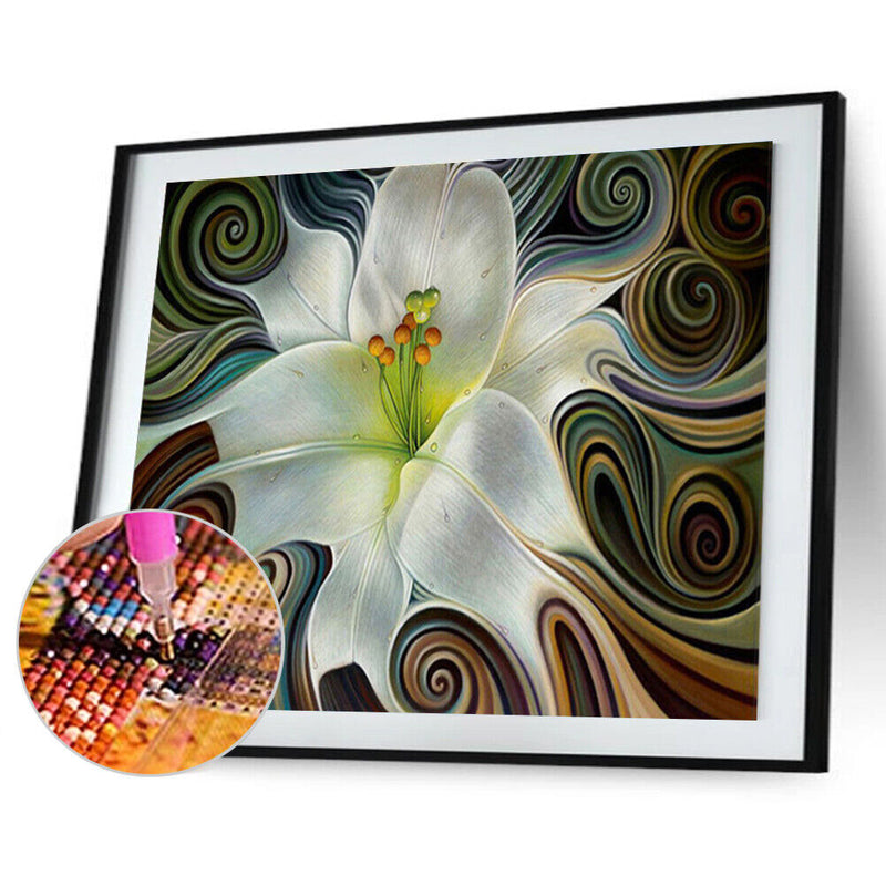 5D Diamond Painting Kit DIY Abstract Flower Full Round Drill Mosaic Picture A