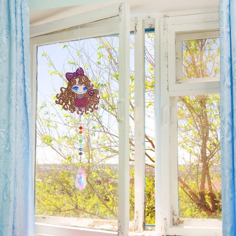 3pcs Diamond Painting Crystal Light Catcher DIY Window Hanging Wind Chime Crafts