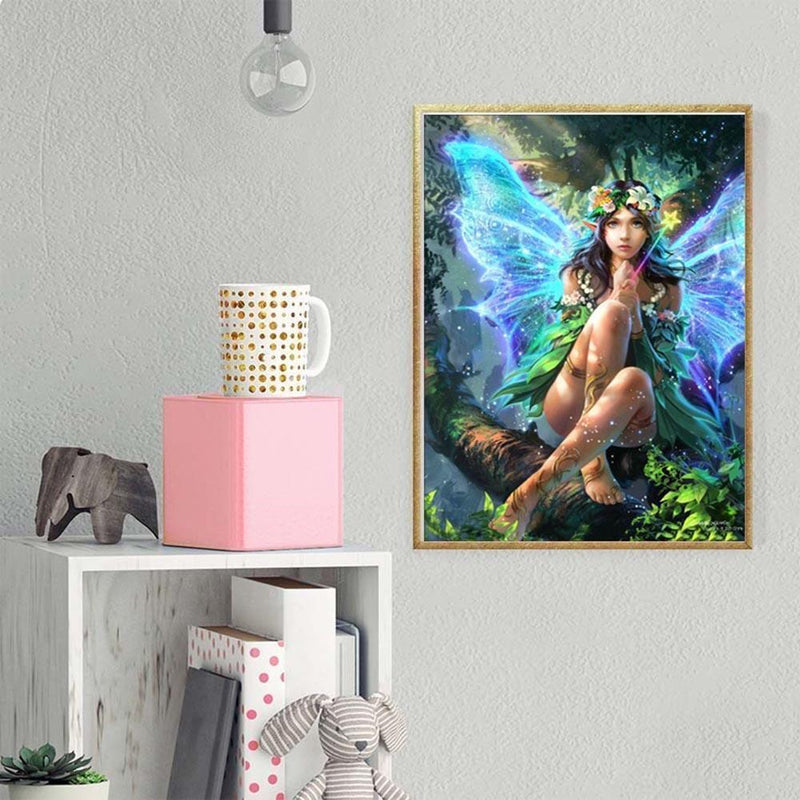 Micolot Butterfly Fairy 5D DIY Diamond Round Rhinestone Embroidery Paintings Artcraft for