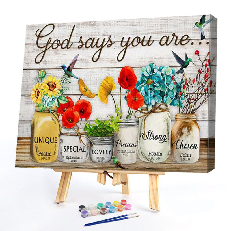 Birds And Flower Oil Paint By Numbers Kits Coloring Drawing for Adults Children