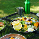 Camping Mess Kit Outdoor Tableware Stainless Steel Plate Bowl with Storage Bag