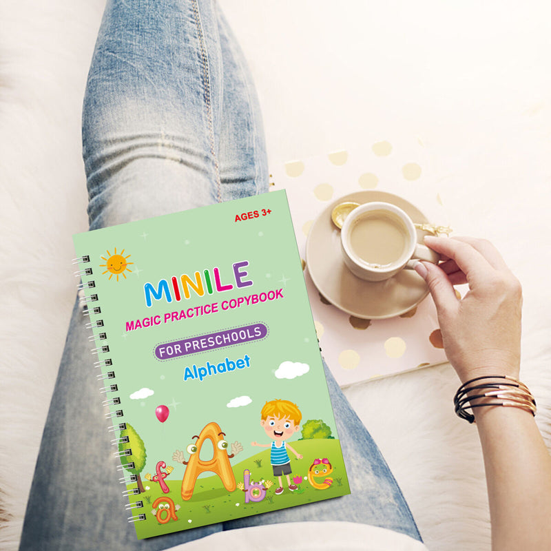 Practice Copybook English Tracing Book Set (Alphabet Number Math Drawing)