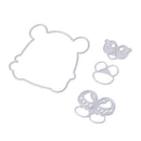 4pcs DIY Bear Cutting Dies Embossing Stencil for Scrapbooking Photo Album