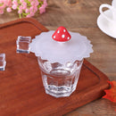 Silicone Cup Lid Transparent Heat-resistant Dustproof Reusable (Red Head)