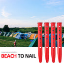 Snow & Sand Tent Stakes Pegs - Rustproof Aluminum U-Shaped Tent Pegs (Red) Newly