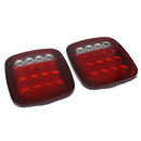 16LED Square Turn Signal Stop Tail Lights for Jeep Wrangler JK TJ CJ YJ 2 Pack