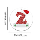 Christmas Hanging Ornaments - Initial with Xmas Hat for DIY Christmas Tree Decor
