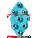 Hand Held Body Massager 7-Ball Massage Glove for Back Neck Foot (Blue) Newly