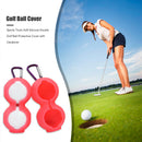 Sports Silicone Double Golf Ball Protective Cover with Carabiner (Pink) Newly