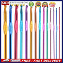 14pcs Aluminum Crochet Hooks Sewing Needles Sweater Weaving Tools Kit Set