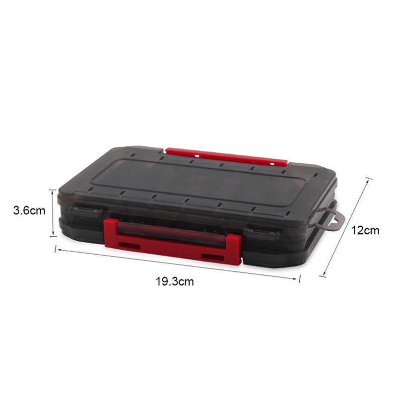 Double-Sided Lures Storage Box Fishing Tackle Hook Organizer Case (Red) Newly