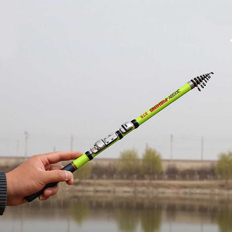 Telescopic Fishing Rod Spinning Fly Carp Feeder Hard Portable 1.8-3.0m Poles