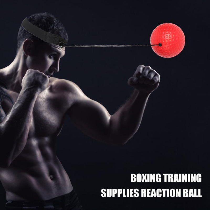 Head-Mounted Boxing Reflex Ball To Rais Reaction Boxing Exercise Set (Red B