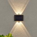 2x Solar Wall Lamp Outdoor Balcony Fence Path Garden Decor (Warm 4LED) Newly