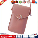 PU Leather Shoulder Messenger Bag Women Touch Screen Phone Pouch (Pink)
