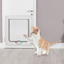 4 Way Lockable Dog Cat Safe Flap Door Puppy Pets Plastic Gate (White XL) Newly