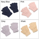 Autumn Plush Knitted Fingerless Mittens Half Finger Gloves Imitation Mink Hair