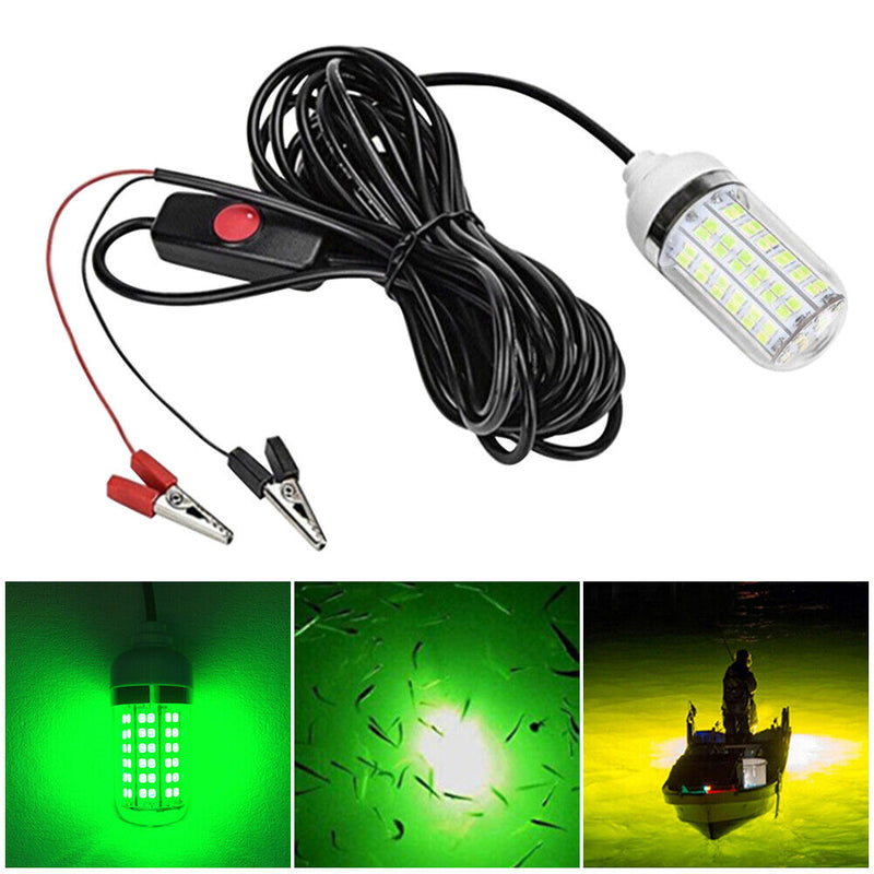 12V LED Fishing Trapping Lamp Underwater Fish Finder Attract Light (Green)