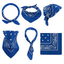 Print Bandana Hair Bands Women Unisex Square Scarf Turban Headband (Blue) Newly