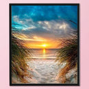 Full Embroidery Printed 3 Strand 11CT Sunset by Sea Kit Stamped DIY Cross Stitch
