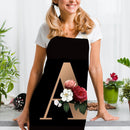 Letter A Linen Kitchen Apron Waterproof Oilproof Cooking Pinafore (82X68CM)