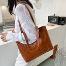 Women Handbag Large Capacity Shoulder Bag Lady Retro PU Leather Shopping Totes