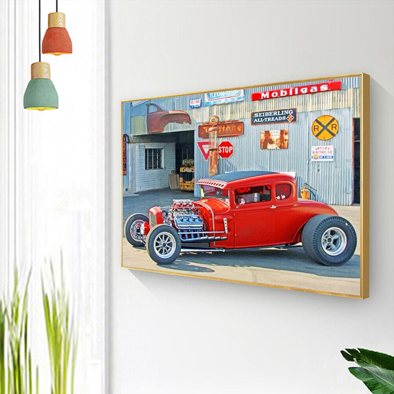 Painting By Numbers Kit Hand Painted DIY Car Artwork Canvas Oil Picture Craft