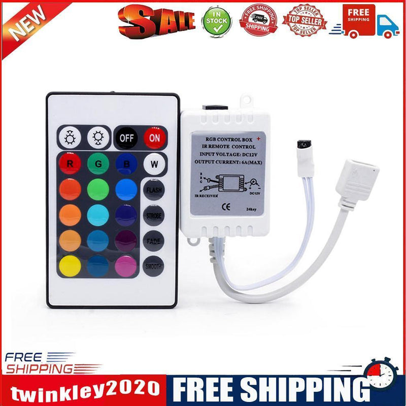 5x 24Key LED RGB Controller DC12V IR Remote Controller for LED Strip Lights