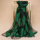 Women Flower Print Elegant Scarf Retro Satin Scarves Ladies Beach Shawls Bandana