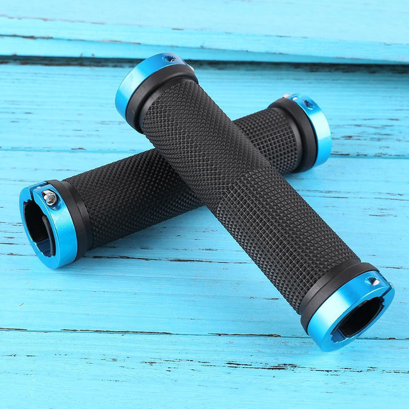 1pair Cycling Skid-Proof Grips Anti-Skid Plastic Bicycle Handlebar (Blue) Newly