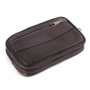 Fashion Men Solid Color Belt Wallet Casual Male Mini Cowhide Leather Fanny Pa
