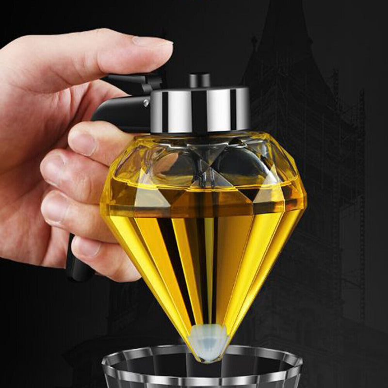 Diamond Glass Oil Pot Press Type Transparent Dustproof Vinegar Bottles Newly