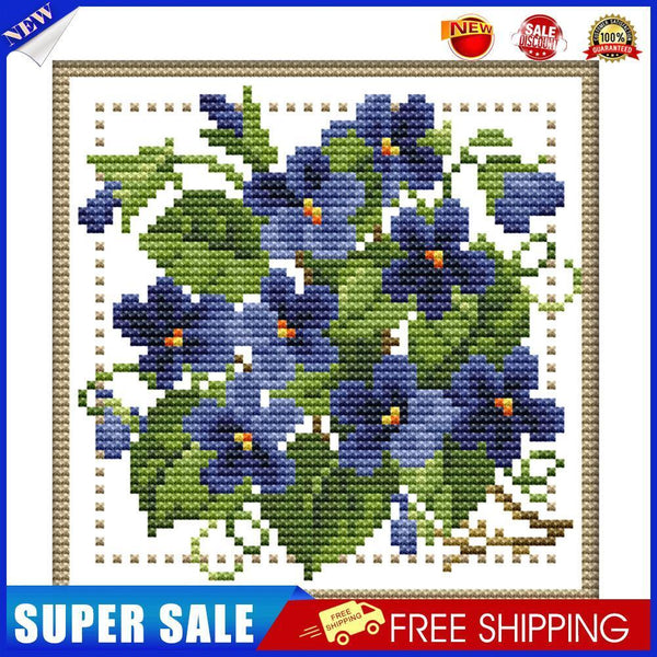 12 Months Flower Cross Stitch DIY Needlework 14CT Stamped (February H424)