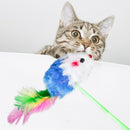 Durable False Mouse Cat Toys Colorful Feather Funny Playing Toys for Pets Kitten