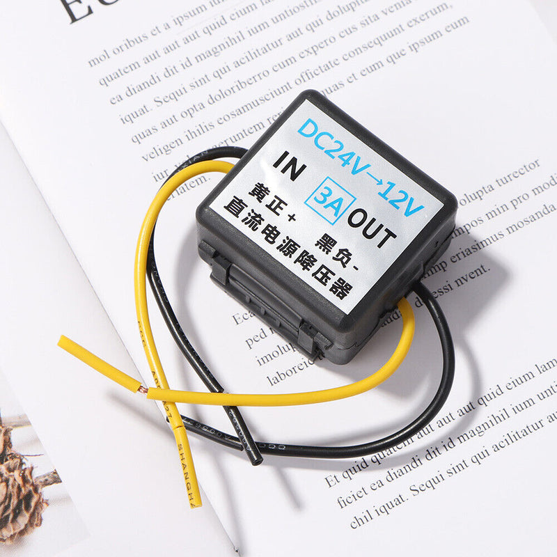 24V DC to 12V DC 3A Step Down Buck Power Converter for Car Auto Bus Truck Boat