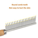 Pet Dematting Flea Comb Cats Dog Grooming Hair Removes (Long Short Needle)