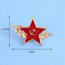 CCCP USSR Symbol Enamel Brooch Former Soviet Union Lapel Pins (Star Wheat) Newly