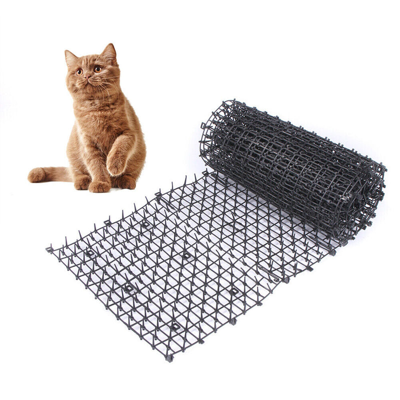 Garden Prickle Strip Cat Repellent Deterrent Mat Anti-cat Dog Mat (Black) Newly